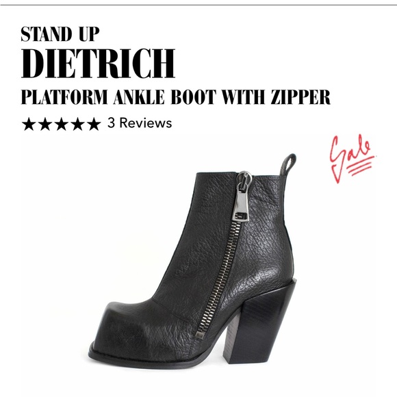 Fluevog Stand Up Dietrich Platform Ankle Boot with Zipper - Picture 1 of 3